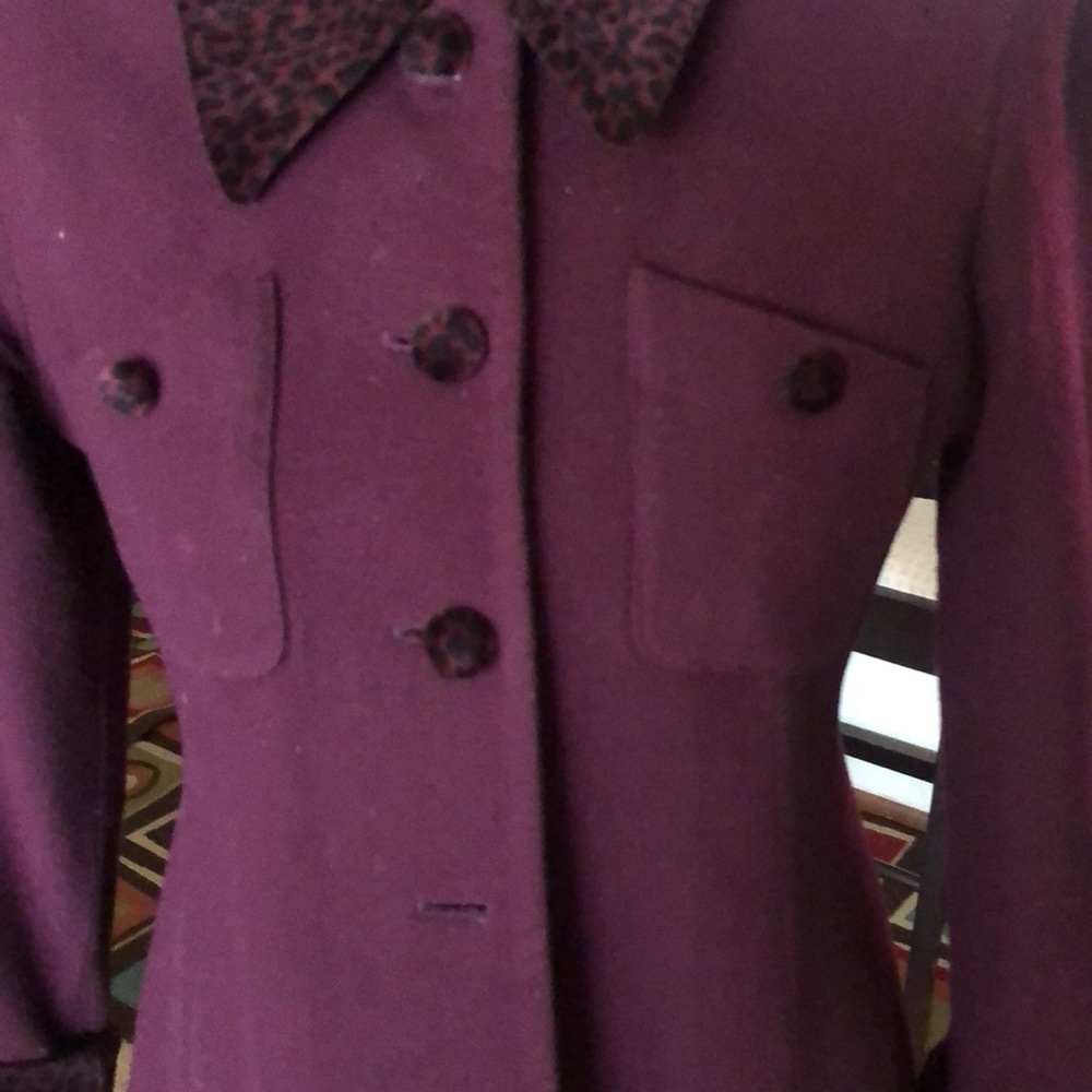 Jasper A.S.L. Petite Plum Purple Wool Suit Jacket - Picture 2 of 5